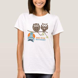 Niedlicher Owl Cartoon T - Shirt wagt es, anders z