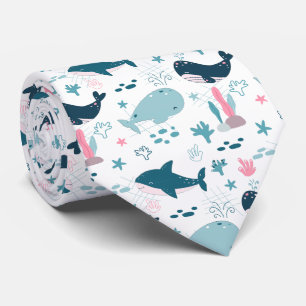 Niedlicher Ozean Kreaturen Sea Life Neck Tie Krawatte