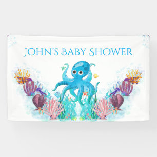 Niedlicher Ozeanjunge Octopus Farbenfrohe Babydusc Banner
