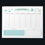 Niedlicher Ozeanwochenplan Notepad Notizblock<br><div class="desc">Dieser wöchentliche Planer hat von Montag bis Freitag Platz, um Ihre Trados zu schreiben, und einen Ort, um Ihre wöchentlichen Tore und Notizen aufzuschreiben. Es zeichnet sich durch ein niedliches Design zum Thema Ozean aus. Sie können dies auch als Shopping-Liste oder für die Schule benutzen!</div>