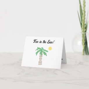 Niedlicher Palmenbaum und Beach Cartoon, Fun Sunny Karte