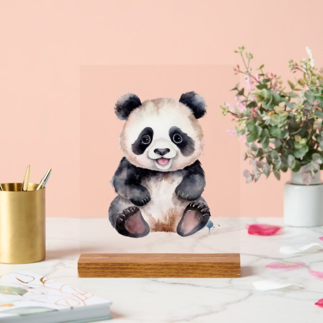 Niedlicher Panda Acrylschild (Hochzeit)