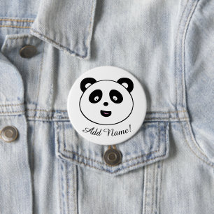 Niedlicher Panda, addieren Namensknopf Button