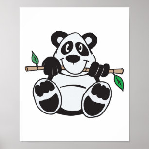 niedlicher Panda am Ast Poster
