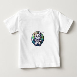 niedlicher Panda-Astronaut, der vor der Erde schwe Baby T-shirt