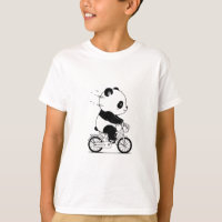 Niedlicher Panda auf dem Fahrrad