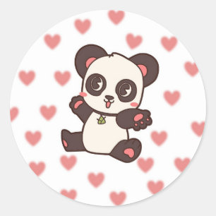 Niedlicher Panda-Aufkleber Runder Aufkleber