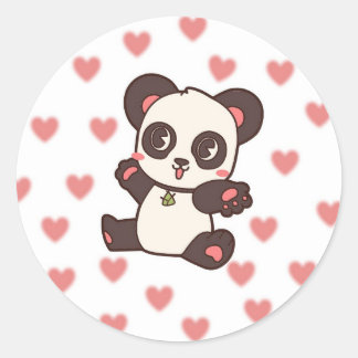 Niedlicher Panda-Aufkleber Runder Aufkleber