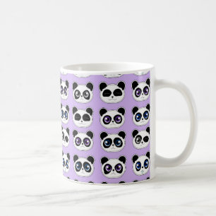 Niedlicher Panda-Ausdruck lila Tasse