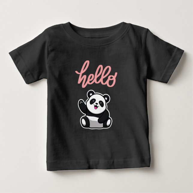 Niedlicher Panda Baby T-shirt (Vorderseite)