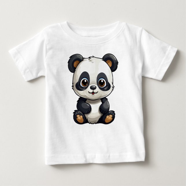 Niedlicher Panda Baby T-shirt (Vorderseite)