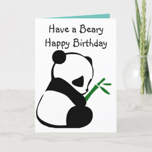 Niedlicher Panda-Bambus-Geburtstag Karte