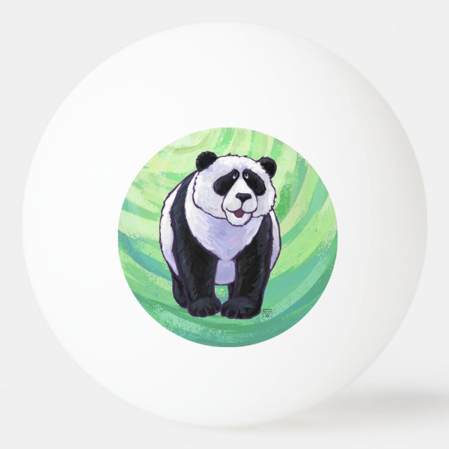 Niedlicher Panda-Bär auf Grün Tischtennisball (Rückseite)