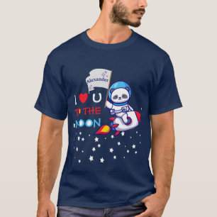 Niedlicher Panda Bär auf Raketenschiff Kinder Pers T-Shirt