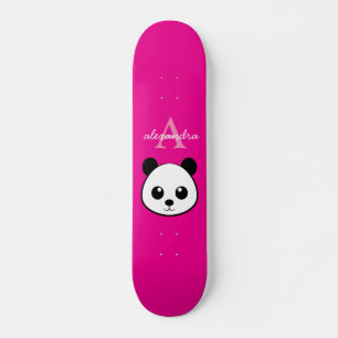 Niedlicher Panda-Bär, benutzerdefiniert Monogramm  Skateboard