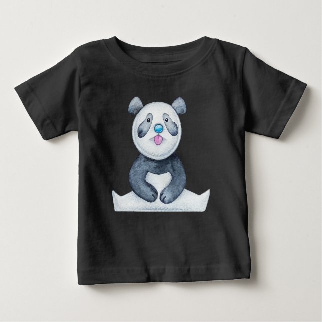 Niedlicher Panda-Bär, der die Zunge aushält Baby T-shirt (Vorderseite)