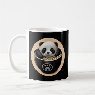 Niedlicher Panda-Bär, der in einer Schüssel Ramen  Kaffeetasse