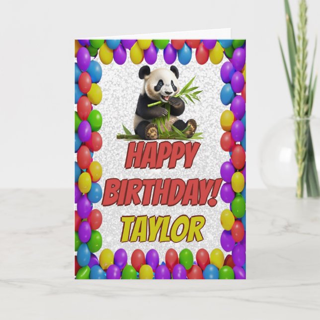 Niedlicher Panda Bär Gruß Geburtstag Karte (Vorderseite)