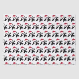 Niedlicher Panda-Bär im Weihnachtsmannmütze Urlaub Seidenpapier