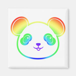 Niedlicher Panda-Bär in den Farben des Regenbogens Magnet