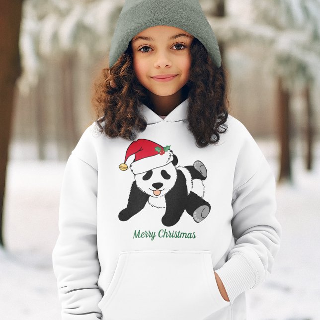 Niedlicher Panda-Bär in der Weihnachtsmannmütze fü Hoodie (Von Creator hochgeladen)