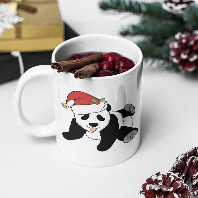 Niedlicher Panda-Bär in der Weihnachtsmannmütze Mo Kaffeetasse (Von Creator hochgeladen)