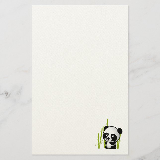 Niedlicher Panda-Bär in einem Bambushain. Briefpapier (Vorderseite)