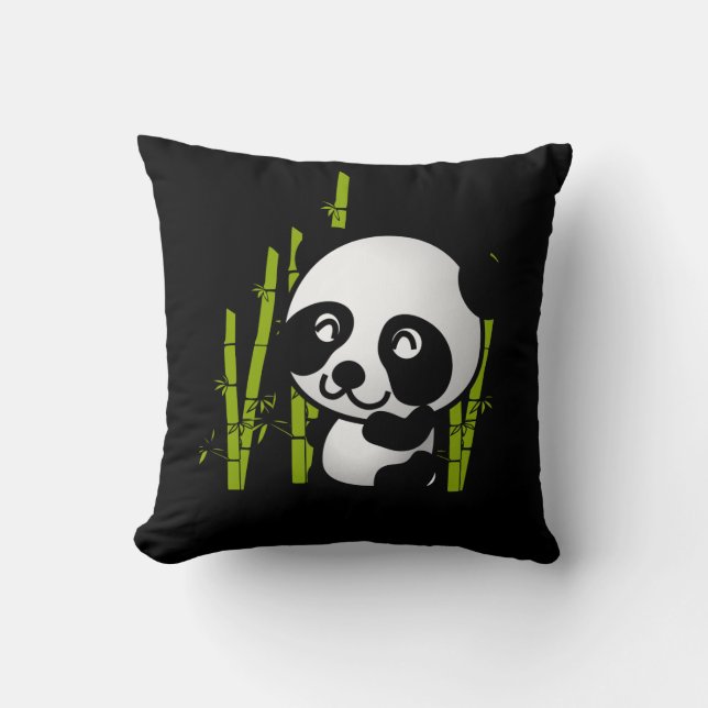 Niedlicher Panda-Bär in einem Bambushain. Kissen (Vorderseite)