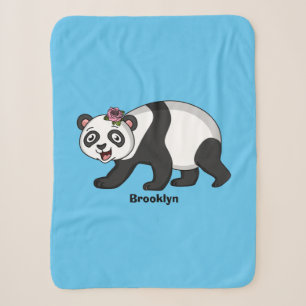 Niedlicher Panda-Bär mit Blume Cartoon Sherpadecke