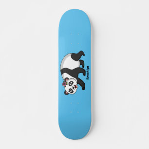 Niedlicher Panda-Bär mit Blume Cartoon Skateboard