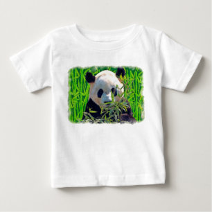Niedlicher Panda-Bär mit köstlichen Bambus-Blätter Baby T-shirt