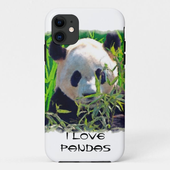 Niedlicher Panda-Bär mit köstlichen Bambus-Blätter Case-Mate iPhone Hülle (Rückseite)