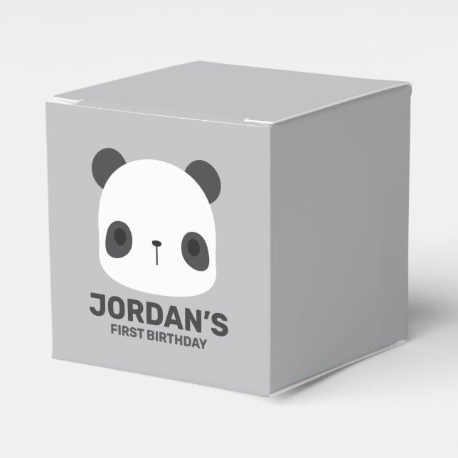 Niedlicher Panda-Bär mit Personalisiertem Namen Geschenkschachtel (Vorderseite)