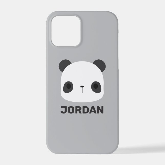 Niedlicher Panda-Bär mit Personalisiertem Namen iPhone Hülle (Rückseite)