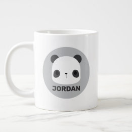 Niedlicher Panda-Bär mit Personalisiertem Namen Jumbo-Tasse