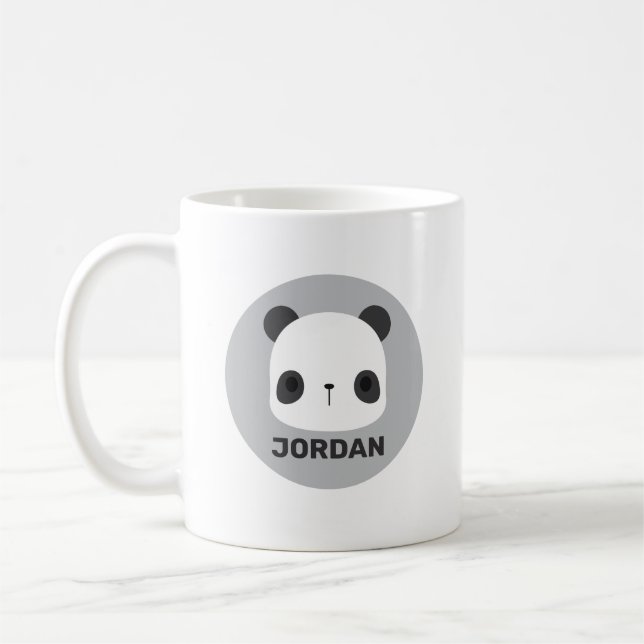 Niedlicher Panda-Bär mit Personalisiertem Namen Kaffeetasse (Links)