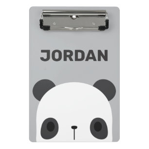 Niedlicher Panda-Bär mit Personalisiertem Namen Mini Klemmbrett