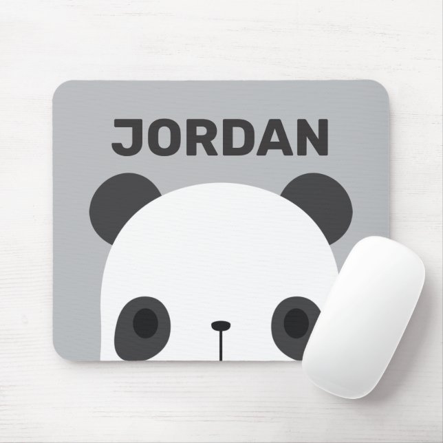 Niedlicher Panda-Bär mit Personalisiertem Namen Mousepad (Mit Mouse)