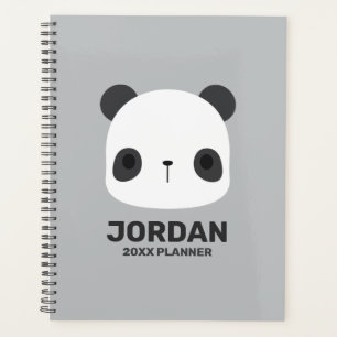 Niedlicher Panda-Bär mit Personalisiertem Namen Planer
