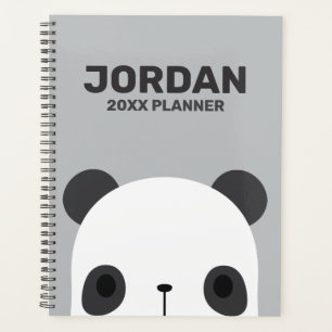 Niedlicher Panda-Bär mit Personalisiertem Namen Planer