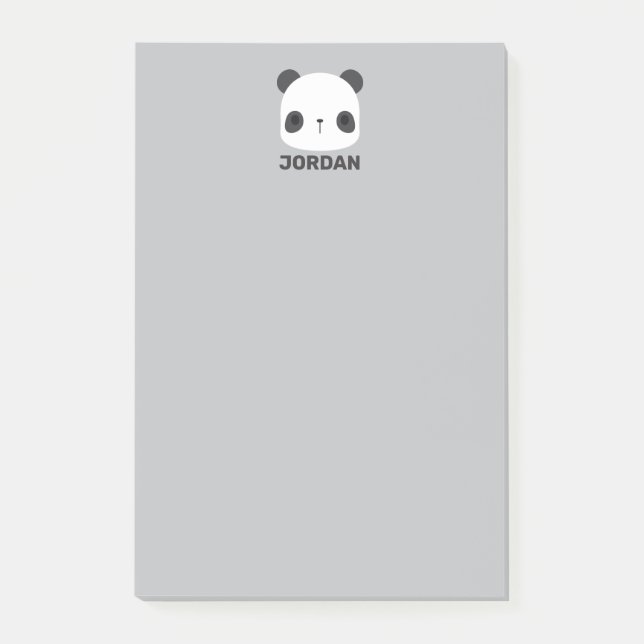 Niedlicher Panda-Bär mit Personalisiertem Namen Post-it Klebezettel (Vorderseite)