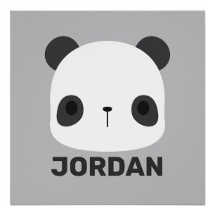 Niedlicher Panda-Bär mit Personalisiertem Namen Poster