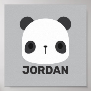 Niedlicher Panda-Bär mit Personalisiertem Namen Poster
