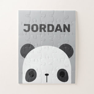 Niedlicher Panda-Bär mit Personalisiertem Namen Puzzle