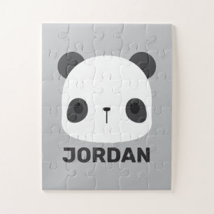 Niedlicher Panda-Bär mit Personalisiertem Namen Puzzle