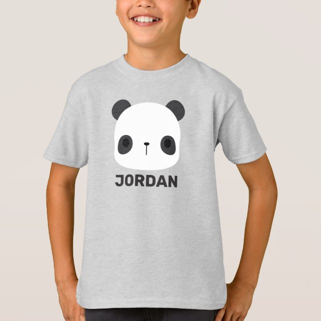 Niedlicher Panda-Bär mit Personalisiertem Namen T-Shirt (Vorderseite)