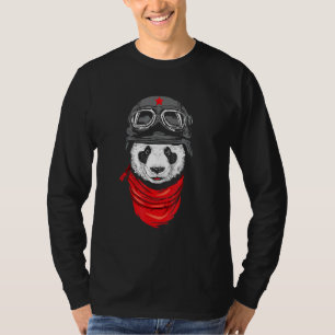Niedlicher Panda-Bär mit Red Bandana Vintag T-Shirt