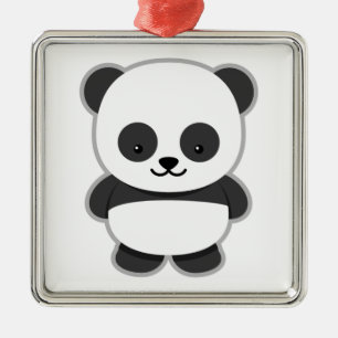 Niedlicher Panda-Bär Ornament Aus Metall
