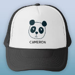 Niedlicher Panda Bär Personalisiert Truckerkappe<br><div class="desc">Ein lustiger kleiner Panda-Bär,  der jeden denkenden Tierfreund zum Lächeln bringt. Originelle Kunst von Nic Squirrell. Ändern Sie den Namen zum Anpassen.</div>