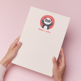 Niedlicher Panda Bär - Personalisierte Kinder Note Notizblock